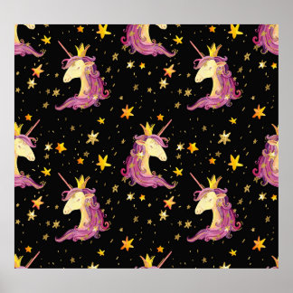 Affiche Unicorn Princess : Aquarelle Fairy Tale