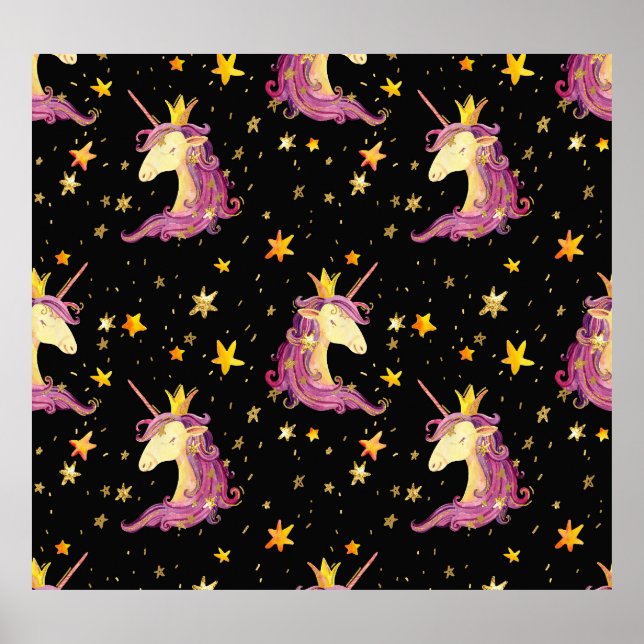 Affiche Unicorn Princess : Aquarelle Fairy Tale (Devant)