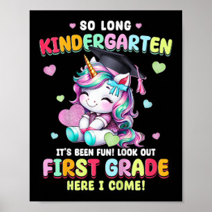 Affiche Unicorn si longue maternelle Graduation Dernier jo