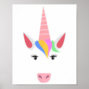 Affiche Unicorn Visage Eyelashes Halloween Costume Avec Ch