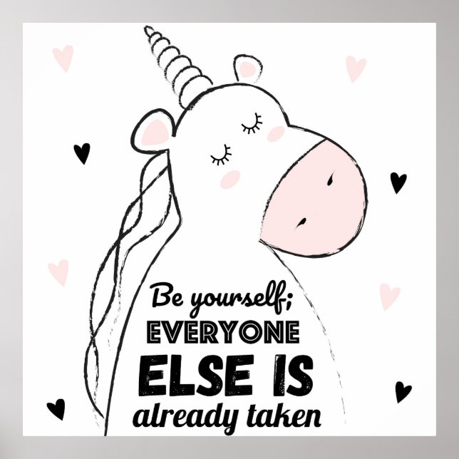 Affiche Unicorne adorable (Devant)