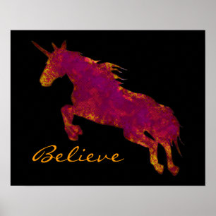 Affiche Unicorne Artistique Peinte Avec Un Texte De Croyan