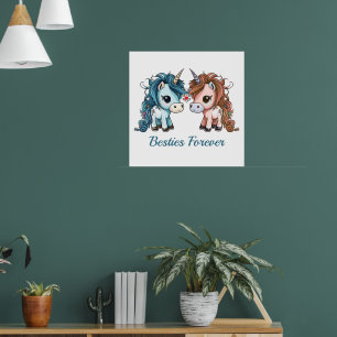 Affiche Unicorne Besties pour toujours