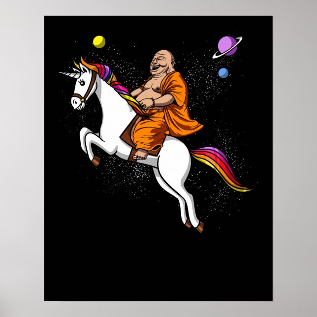 Affiche Unicorne Bouddha Yoga (Devant)