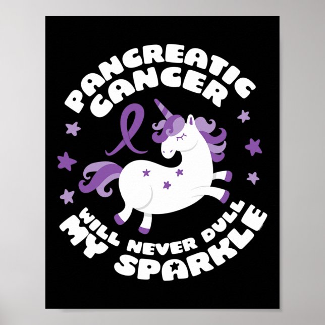 Affiche Unicorne cancer pancréatique amusant (Devant)
