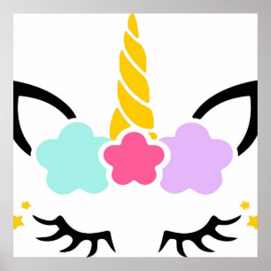 Affiche Unicorne cils