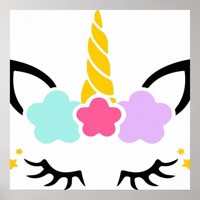 Affiche Unicorne cils (Devant)