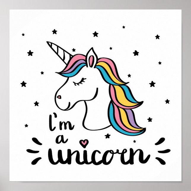 Affiche Unicorne | Je suis une licorne (Devant)
