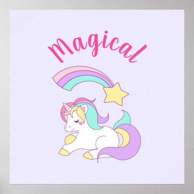 Affiche Unicorne magique avec Rainbow Shooting Star (Devant)