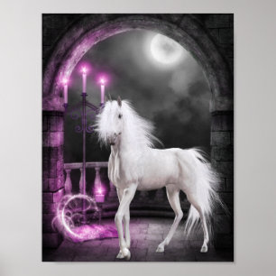 Affiche Unicorne magique rose