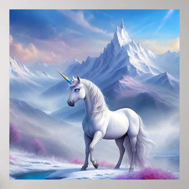 Affiche Unicorne mystique dans un royaume d'Imaginaire mag (Devant)
