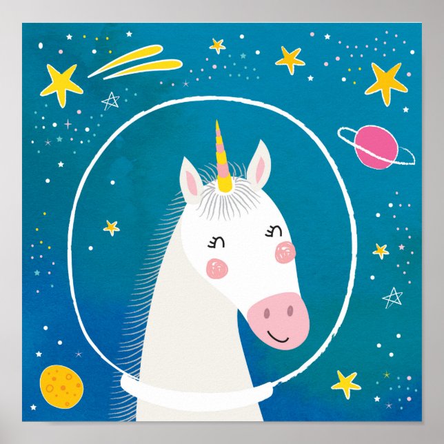 Affiche Unicorne spatiale (Devant)