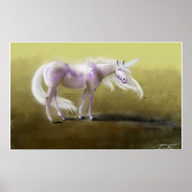 Affiche Unicorne violette brillante (Devant)