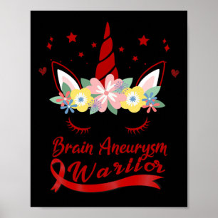 Affiche Unicorne Visage Cerveau Aneurysme Sensibilisation