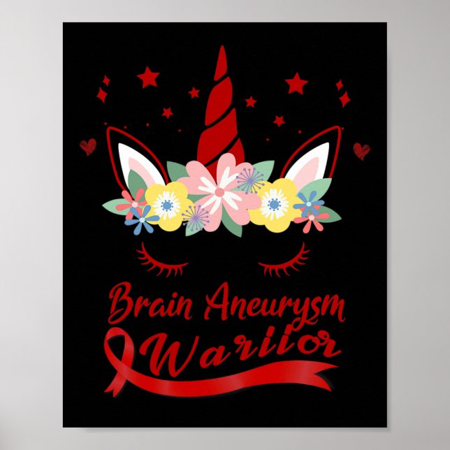 Affiche Unicorne Visage Cerveau Aneurysme Sensibilisation (Devant)