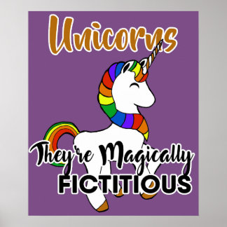Affiche Unicornes Magique Fictititive Funny