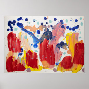 Affiche Unicornes roses douces dansant sur arc-en-ciel