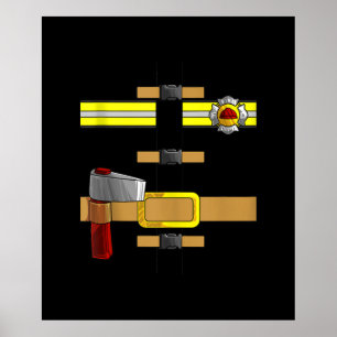 Affiche Uniforme de firefighter Funny DIY Halloween