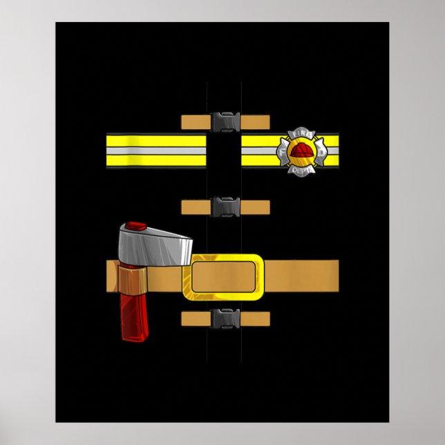 Affiche Uniforme de firefighter Funny DIY Halloween (Devant)