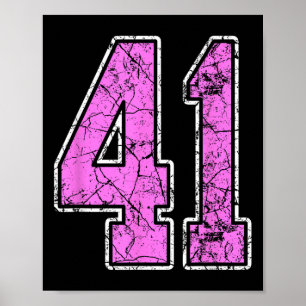 Affiche Uniforme de joueur de Grunge rose et rose Numéro 4
