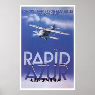 Affiche Union aérienne rapide Azur