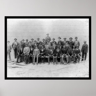 Affiche Union africaine-américaine des charpentiers 1900