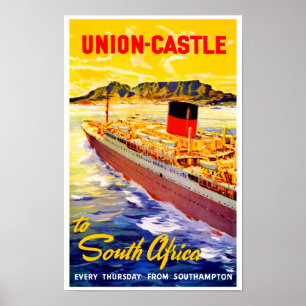 Affiche Union Castle en Afrique du Sud