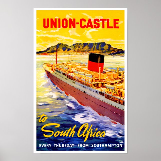 Affiche Union Castle en Afrique du Sud (Devant)