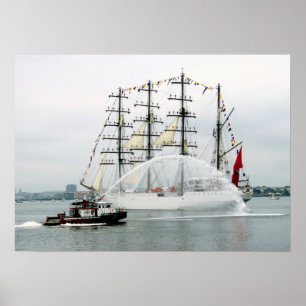 Affiche Union et canot à incendie