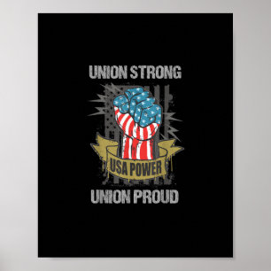 Affiche Union Fort Union Fier Parti travailliste de la Fêt