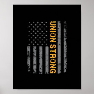 Affiche Union forte avec le drapeau américain classique
