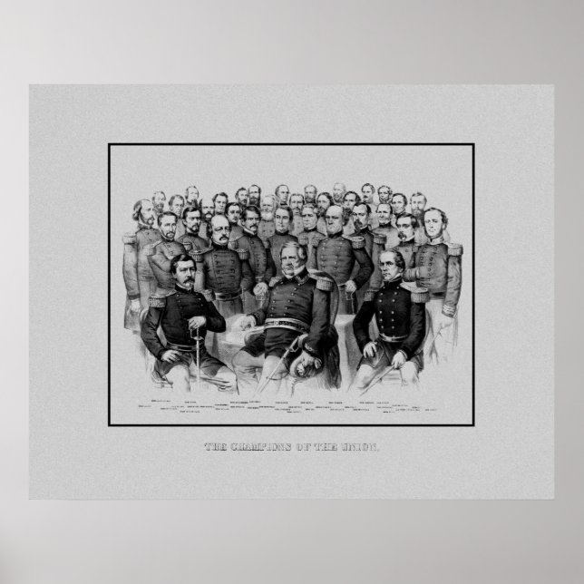 Affiche Union Généraux de guerre civile (Devant)
