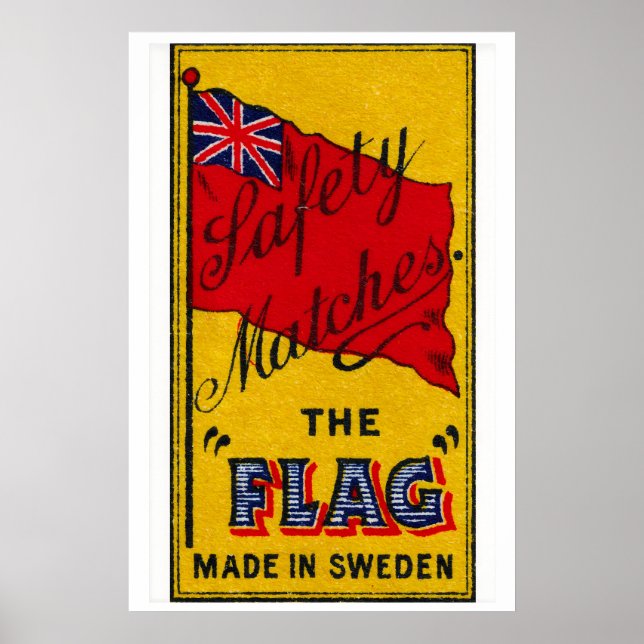 Affiche Union Jack Flag Matchbox Art Print, Swedish (Devant)