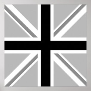 Affiche Union Jack/monochrome de drapeau