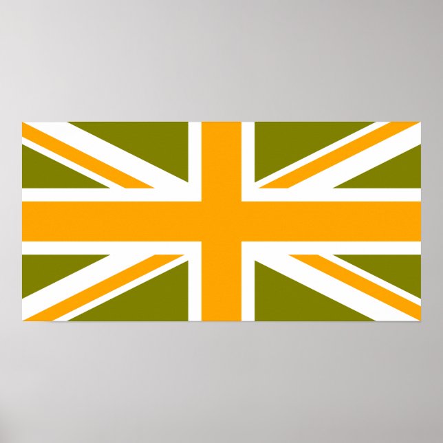Affiche Union Jack orange et olive (Devant)