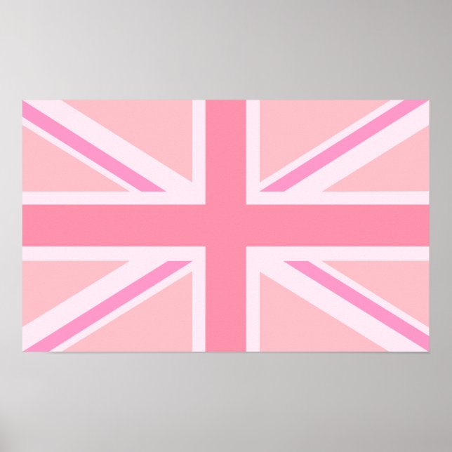 Affiche Union Jack rose/Drapeau (Devant)