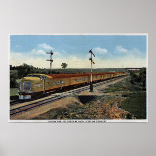 Affiche Union Pacific Streamliner "Ville de Denver"