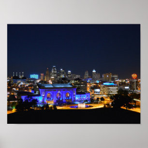 Affiche Union Station à Blue, Kansas City (16x12)