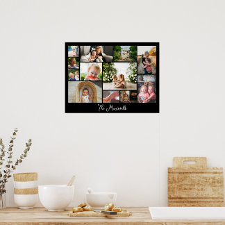 Affiche Unique 12 Photo Collage Minimaliste Simple montage