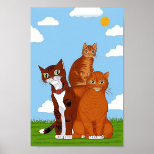 Affiche Unique Cat Family Illustration Art Télécharger Pos