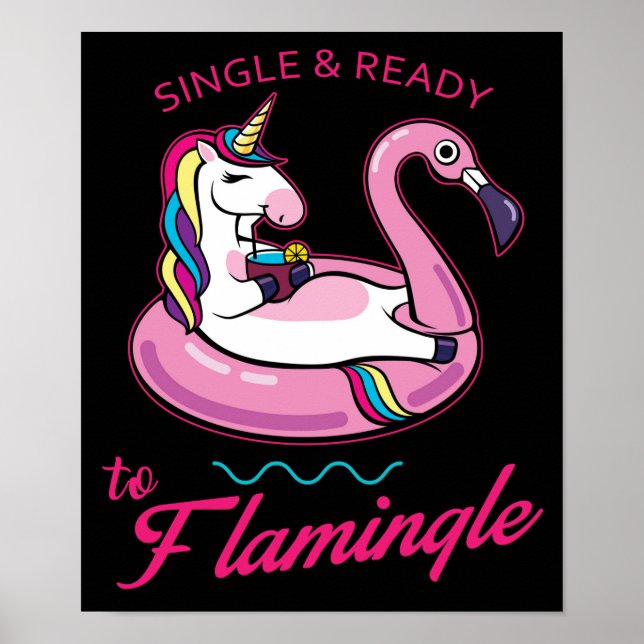 Affiche Unique et prêt à se mélanger ou flamingle (Devant)