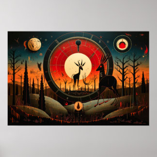 Affiche Unique Kokopelli Abstrait