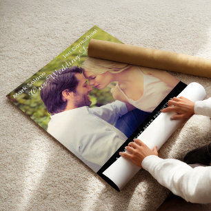 Affiche Unique Photo de Mariage Noir Enregistrer la Date d
