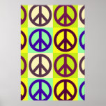 Affiche unique Pop Art Peace<br><div class="desc">Symboles populaires et historiques - Symbole des signes de paix Digital Pop Art Work</div>