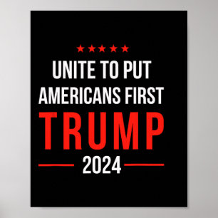 Affiche Unissez-vous pour mettre les Américains d'abord Tr