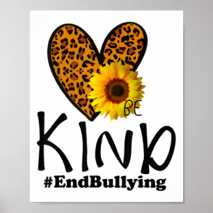 Affiche Unité Day Orange Be Kind Leopard Heart Anti Bullyi