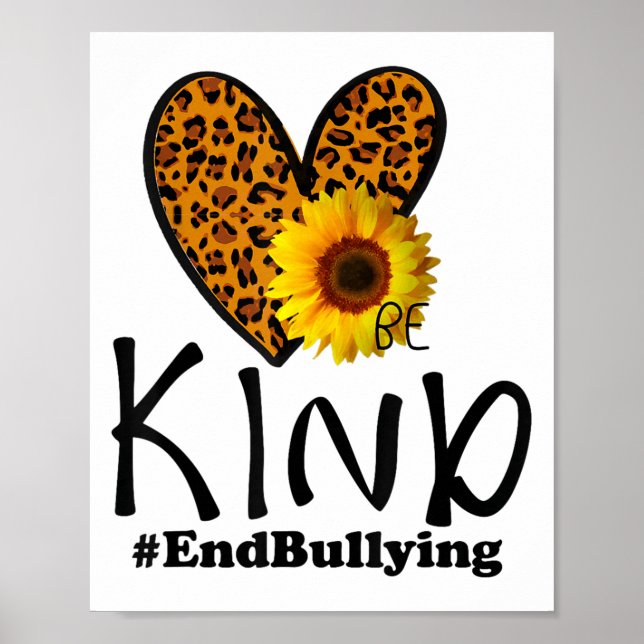 Affiche Unité Day Orange Be Kind Leopard Heart Anti Bullyi (Devant)