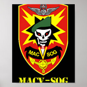 Affiche Unité de l'armée de Macv-sog petit Patch couleur c
