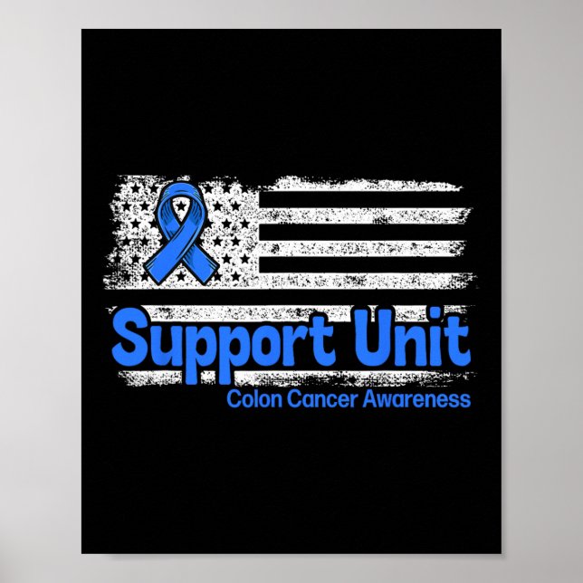 Affiche Unité de soutien contre le cancer du côlon Drapeau (Devant)