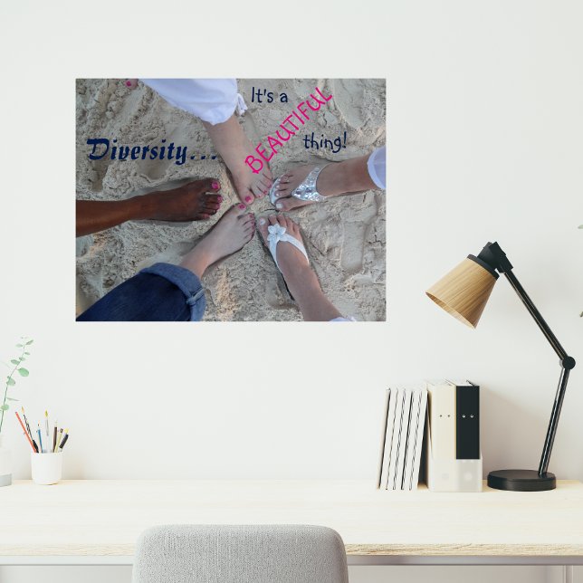 Affiche Unité ! Diversité ethnique Rum Point îles Caïmans (Créateur téléchargé)